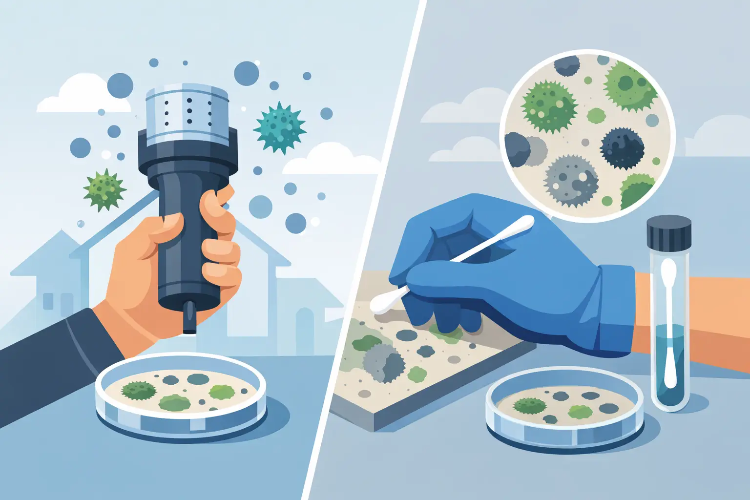 Air Sampling vs Swab Testing for Your Mold Concern